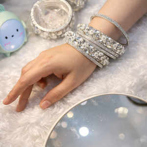 Metal, Gold & Silver Plated Kada Set