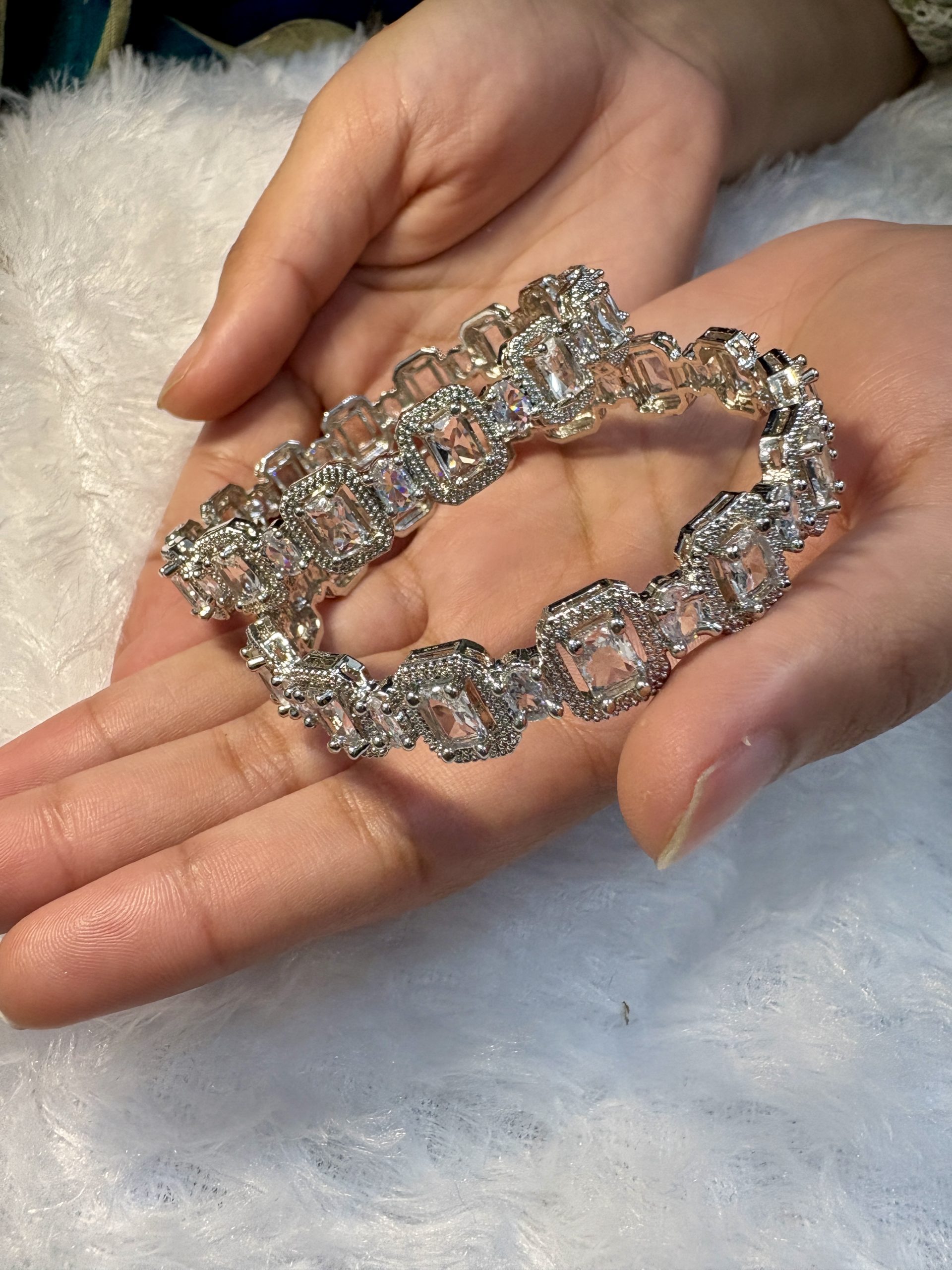 Transparent Premium Stone Bangles