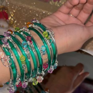 Jelly Bangles with Multi Kashmiri Set