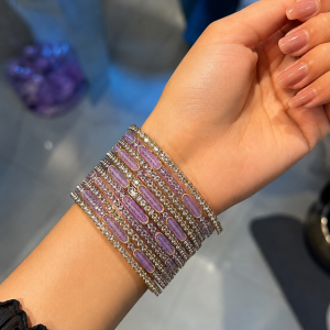 RaSha Jewels 12 Lavender Glass Moon Bangles