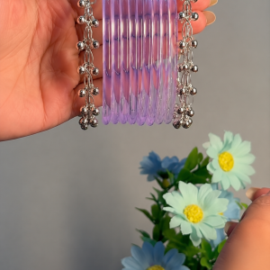 8 Lavender Jelly Bangles with 2 Silver Ghungroo Bangles | RaSha Jewels