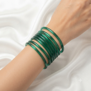 Green Jelly Crystal Bangles