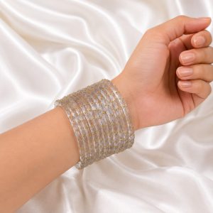 Grey Raindrop Glass Bangles