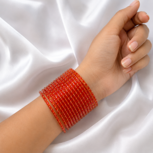 Orange Raindrop Glass Bangles