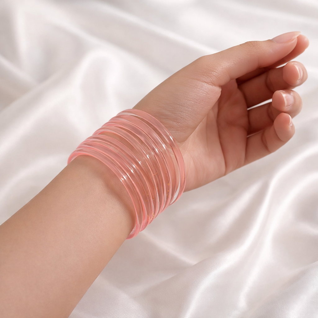 Baby Pink Jelly Bangles - Image 2
