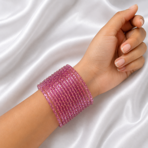 Piyazi pink Raindrop Glass Bangles