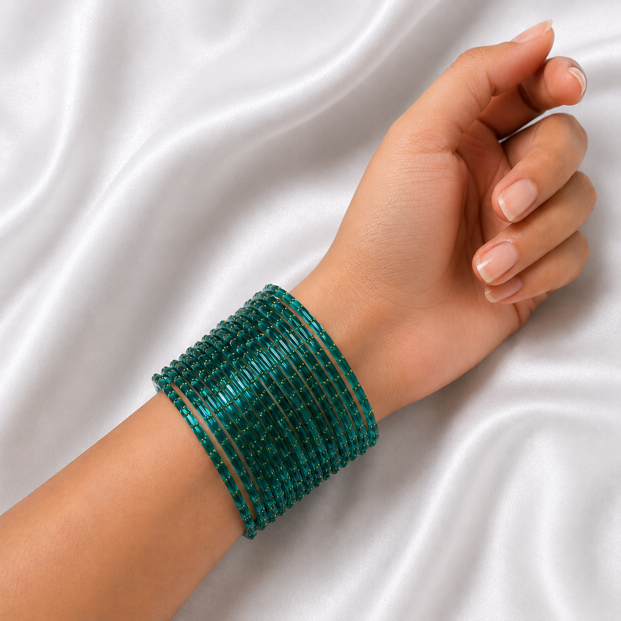 Radium Raindrop Glass Bangles