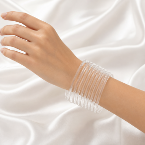 Transparent White Jelly Bangles