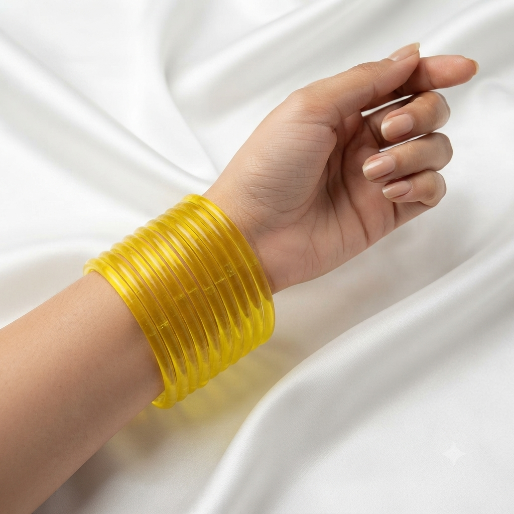 Yellow Jelly Bangles - Image 2